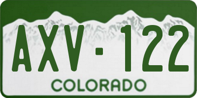 CO license plate AXV122