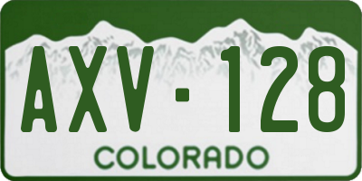 CO license plate AXV128