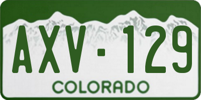 CO license plate AXV129