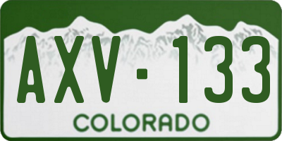 CO license plate AXV133