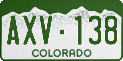 CO license plate AXV138
