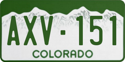CO license plate AXV151