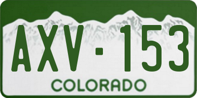 CO license plate AXV153
