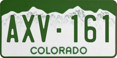 CO license plate AXV161
