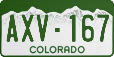 CO license plate AXV167