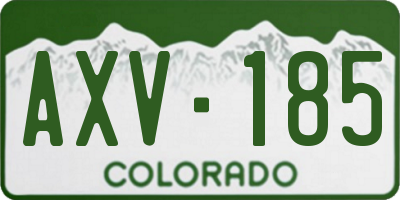 CO license plate AXV185
