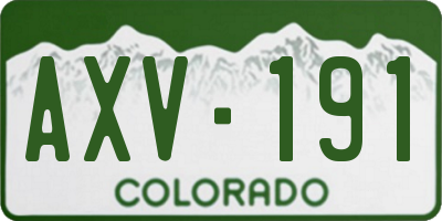 CO license plate AXV191