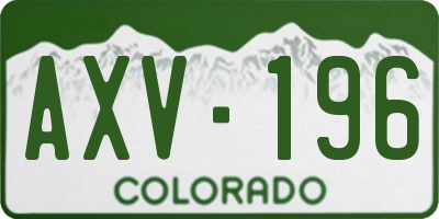 CO license plate AXV196