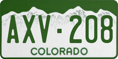 CO license plate AXV208