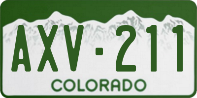 CO license plate AXV211