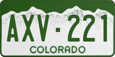 CO license plate AXV221