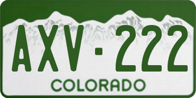 CO license plate AXV222