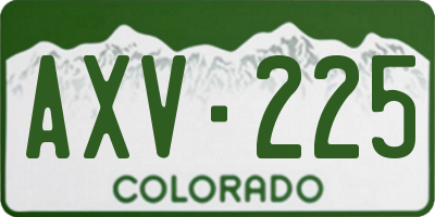CO license plate AXV225