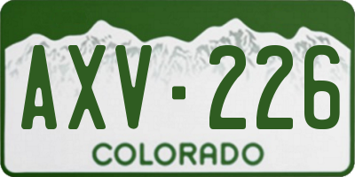 CO license plate AXV226