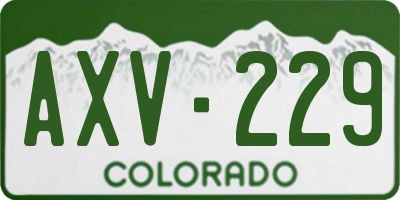 CO license plate AXV229