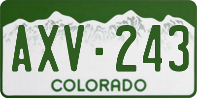 CO license plate AXV243