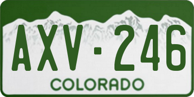 CO license plate AXV246