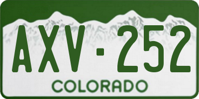 CO license plate AXV252