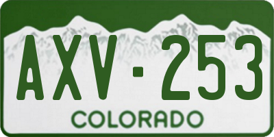 CO license plate AXV253
