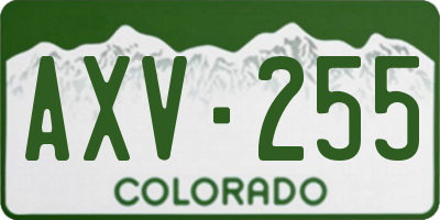 CO license plate AXV255