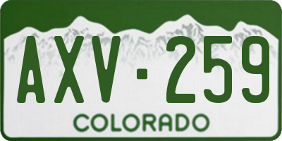 CO license plate AXV259
