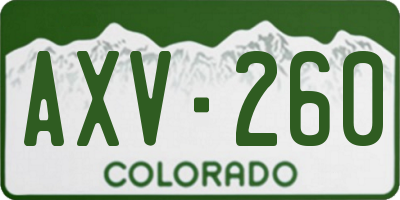 CO license plate AXV260
