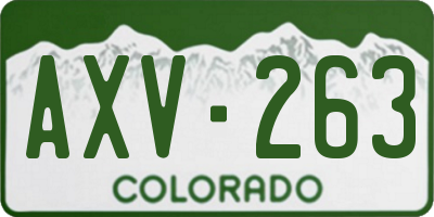 CO license plate AXV263