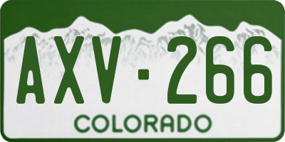CO license plate AXV266