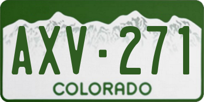 CO license plate AXV271