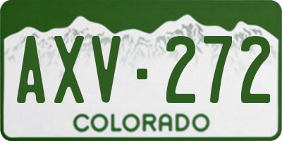 CO license plate AXV272