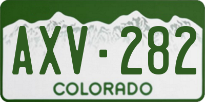 CO license plate AXV282