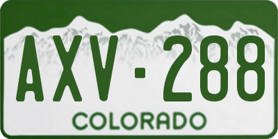 CO license plate AXV288