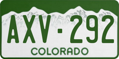 CO license plate AXV292