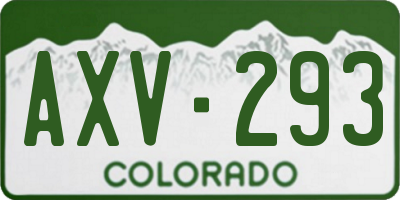 CO license plate AXV293