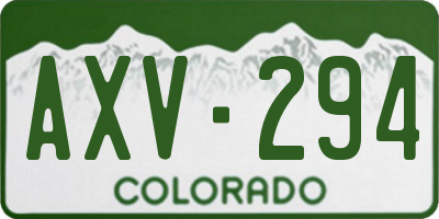CO license plate AXV294