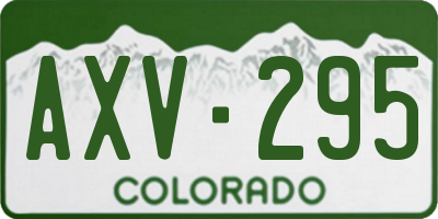 CO license plate AXV295