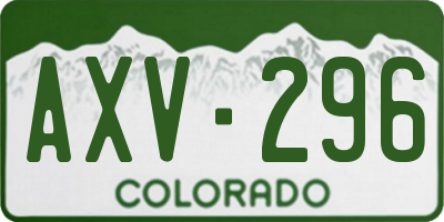 CO license plate AXV296