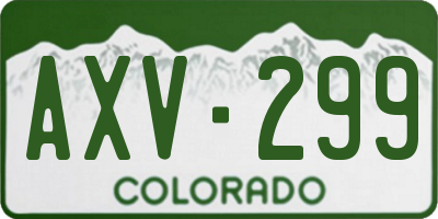 CO license plate AXV299