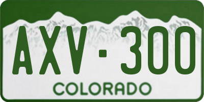 CO license plate AXV300