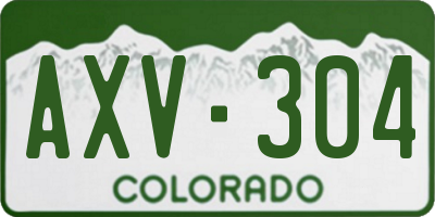 CO license plate AXV304