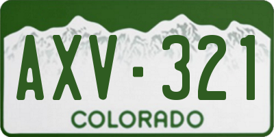CO license plate AXV321