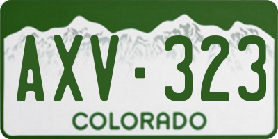 CO license plate AXV323