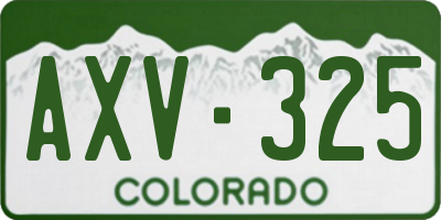 CO license plate AXV325