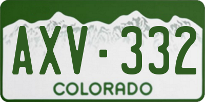 CO license plate AXV332