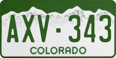 CO license plate AXV343