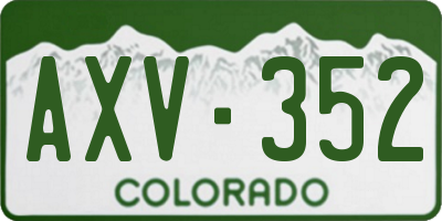 CO license plate AXV352