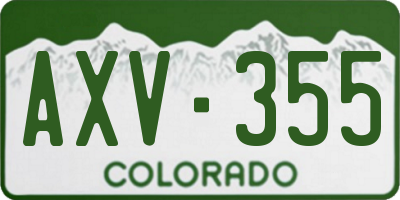 CO license plate AXV355