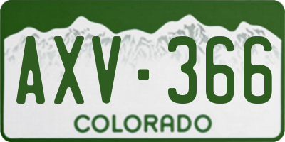 CO license plate AXV366