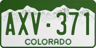CO license plate AXV371