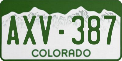 CO license plate AXV387